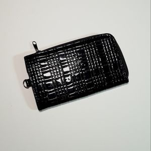 🌹Wallet Wristlet Zipper Card Holder Patent Leather Black